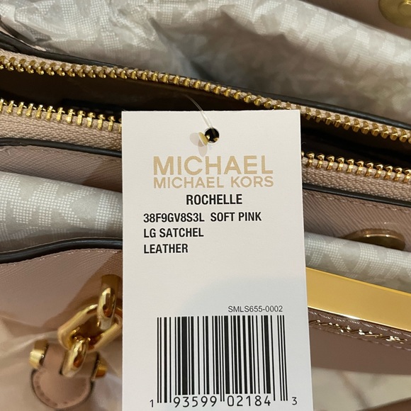 Michael Kors Satchel Leather Handbag - Soft Pink - Rochelle - Picture 5 of 6